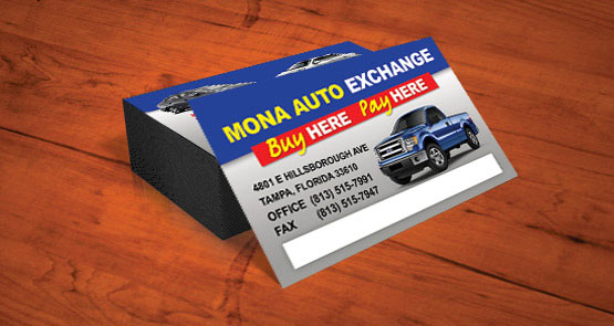 Mona Auto Exchange Business Card Design